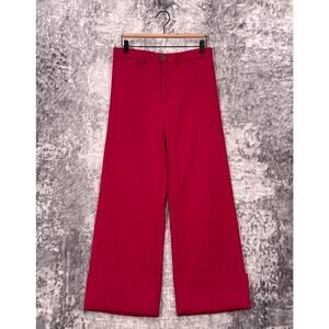 Sea New York Pants 8 Womens Pink Wide Leg Cuffed Trouser